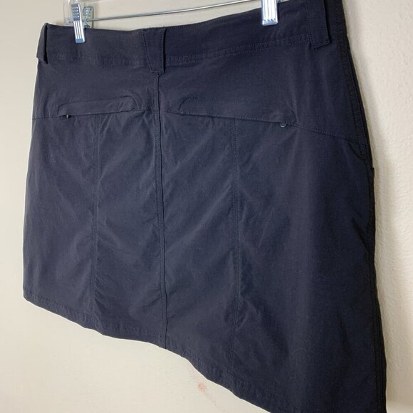 LL Bean Womens M Skirt Black Hiking Outdoor Pockets Nylon Stretch Casual Travel - Picture 4 of 11